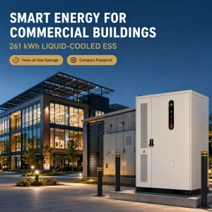 261kWh Liquid Cooled Commercial Battery Storage System BESS Cabinet for Cold Chain Warehouse Backup Power