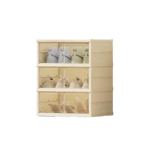 28 Pairs Large Plastic Foldable Three-Layer Eco-Friendly Shoe Storage Magnetic Clear Door Living Room Entryway Closet Organizer