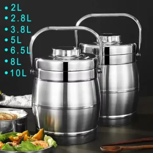2L 10L Large Capacity Stainless Steel Insulated Bento Lunch Box Set Food Flask Jar Pot Thermo for Lunch