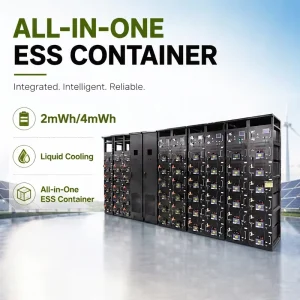 2MWh 4MWh Solar Inverter Liquid Cooling CAN All in One Lithium Battery Energy Storage System Container