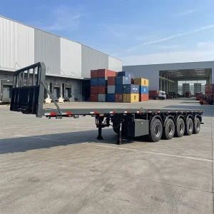3/4/5-Axle 20FT/40FT/45FT Steel Flatbed Semi Trailer Customizable Container Transport 12R22.5 Tires 60Ton Payload