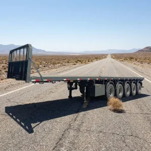 3/4/5-Axle 20FT/40FT/45FT Steel Flatbed Semi Trailer Customizable Container Transport 12R22.5 Tires 60Ton Payload