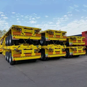 3/4 Axle 200 Ton Steel Flatbed Semi Trailer for Container Transport Customizable Sizes 20ft-60ft Truck