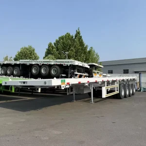 3 4 Axle 50 Tons 20ft 40ft 48ft 50ft 53 Foot Gooseneck Container Flatbed Chassis Flat Bed Semi Truck Trailers Prices for Sale