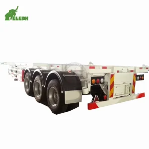 3 Axle 20ft 60ton Skeleton Container Truck Semi Trailer Retractable Twist Locks Container Trailer