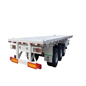 3 Axle 20ft Flatbed Semi Trailer with 20 100 Ton Payload Capacity for Cargo Hauling