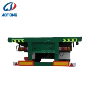 3 Axle 40ft Flat Deck Semi Trailer Steel Structure 60 Ton Payload for Container Transport Flatbed Trailer