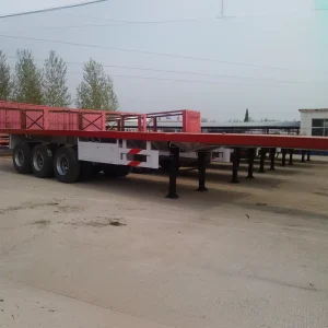 3 Axle 40ft Steel Container Semi Trailer Chassis Car Trailers Flat Bed Container Flatbed Semi Trailer