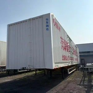 3 Axle 40ft Steel Enclosed Box Dry Van Semi Trailer Truck Trailer with 5001 10000kg Payload for Goods Logistics Transport