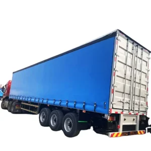 3 Axle 50 Ton Transport Dry Van Truck 40ft Steel Curtain Side Open Semi Trailer Dual Line Brake Fuwa Axle