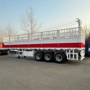 3 Axle 60 Ton Steel Container and Bulk Cargo Transport Stake Side Wall Semi-Trailer with 20ft/30ft/40ft Sizes