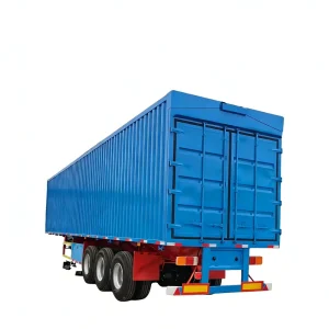 3 Axle Enclosed Steel Cargo Container 50 Ton Dry Box Semi Trailer for Cargo Van Semi Truck