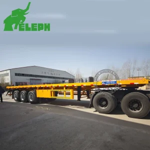 3 Axles 60 Tons 20/40ft Container Shipping Flat Bed Flatbed Semi Trailer