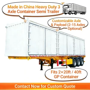 3 Axles Shipping Chassis Skeleton Container Transport Trailer Frame