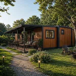 3 Bedroom Shipping Container Homes With Verandah Modular House 40Ft for Family Residence and Vacation Cabin Eco Insulated