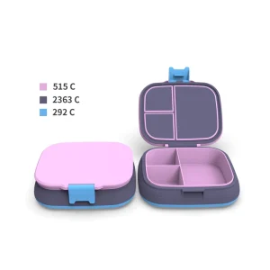 3 Compartment Plastic Bento Box Children Bento Box for School Multicolour School Tiffin Lunch Box