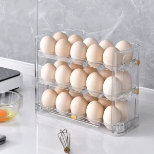 3 Layer Plastic Egg Storage Container Organizer Holder for Refrigerator Door Food Container for Fridge Use