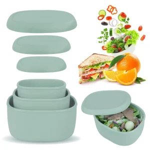 3 Pcs Bento Lunch Box for Kids Food grade Silicone Film Sealed Refrigerator Fruit Crisper Food Fresh Saver Storage Container