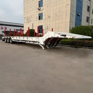 3-axle 60-ton Hydraulically Folding and Detachable Gooseneck Low Flatbed Trailer Suitable for Excavators