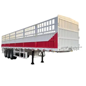 3 axle Sidewall Semi trailer for Transporting Agricultural Products with Good Ventilation Sidewall Slat Semi trailer