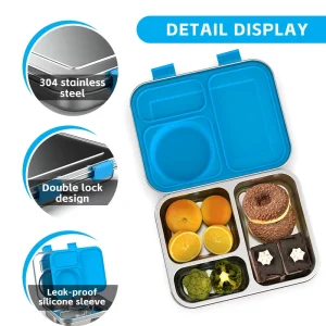 304 Children’s Stainless Steel Lunch Box Food grade Safety BPA Free Durable with Secure Lid for Daily Use