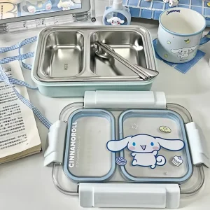 304 Stainless Steel 3 Compartment Thermal Bento Box Leak Proof Food Grade Durable Eco Friendly Carton Packaging Office