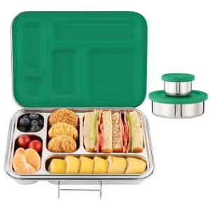 304 Stainless Steel 5-Compartment BPA-Free Kids Bento Lunch Box for School