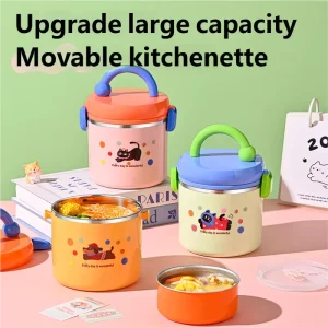 304 Stainless Steel Cartoon Portable Lunch Box Student Hand-held Lunch Box Tiffin Lunch Box