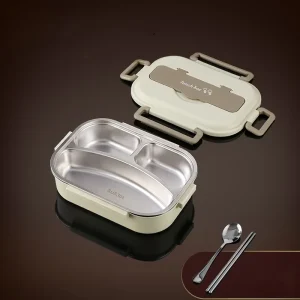 304 Stainless Steel Compartment Bento Box Microwave Safe Lunch Container for Office School