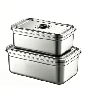 304 Stainless Steel Crisper Food Container Refrigerator Fresh Lunch Box BBQ Camping Food Storage Box