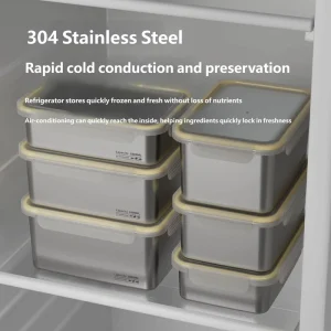 304 Stainless Steel Fridge Storage Box Meal Prep Container Food Storage Container Lunch Box