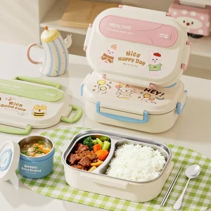 304 Stainless Steel Insulations Food Box Microwave Food Storage Container Kids Lunch Box