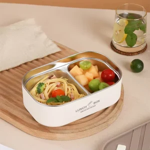 304 Stainless Steel Lunch Box Microwave Safe Leakproof Portable Bento Box for Student Office Food Storage Container