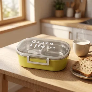 304 Stainless Steel Metal Kids Rectangle SEALED Bento Lunch Box Portable Food Fresh Storage Container