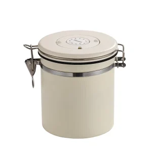 304 Stainless Steel Modern Minimalism Coffee Tea Canister Metal Spoon Airtight Freshness Preserving Storage Jar Coffee Beans