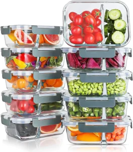36 oz Glass Food Storage Containers Glass Meal Prep Containers with Lids Airtight Glass Lunch Bento Boxes