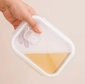 370 640 1040 1520ML Custom Glass Lunch Box Stripe Glass Containers for Food Storage
