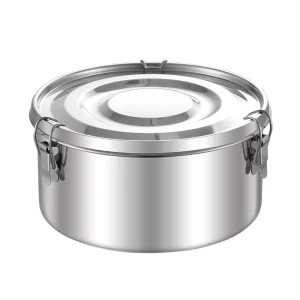 380ML Stainless Steel Lunch Box Round Container for Adult Metal Stackable Storage for Foods