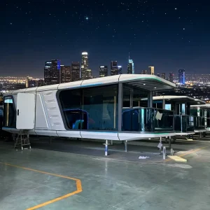 38sqm Space Capsule Cabin with Balcony Modular Fully Equipped Pod for Resort Glamping Vacation Rental or Scenic Area Use