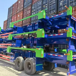 3axles Steel Skeleton Semi-Trailer Custom Axle/Size -30-80t Load Air Suspension Customized Size Factory Direct Global
