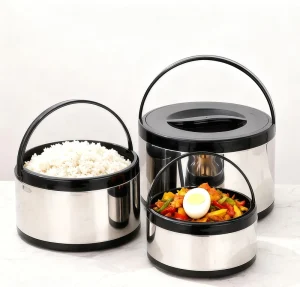 3pcs Stacking Storage Portable Thermal Insulation Stainless Steel Lunch Box for School Restaurant 2-4-8L