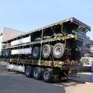 3units 40ft Flatbed Steel Semi-Trailer Export Container Transport 12 Twist Locks