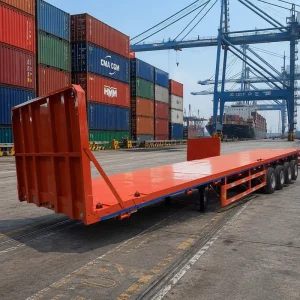 4 Axle Custom Size Flatbed Semi Trailer Heavy Duty Cargo Transport Flat Bed Semi Trailer