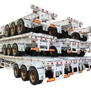4 Axle Skeletal Trailer Heavy duty Air Suspension 75 Ton for Oversize Containers