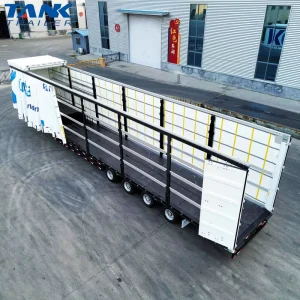 4 Axle Steel Container Enclosed Dry Van Trailer with Curtain Side Compartment Cargo Transport Semi Truck Trailer