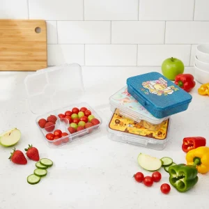 4-Compartment School Lunch Box Portable Durable Bento Box for Teenagers TRITAN Leak-Proof BPA Free PP Food Grade Dishwasher