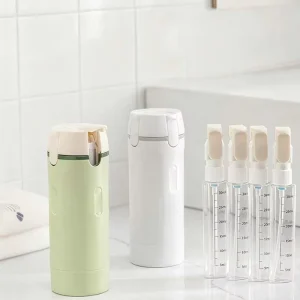 4 in 1 Travel Refillable Bottles Portable Toiletries Cosmetics Containers Shampoo Cosmetics Storage
