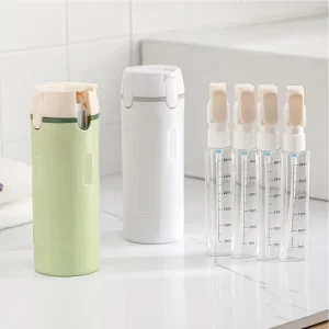 4 in 1 Travel Refillable Bottles Portable Toiletries Cosmetics Containers for Shampoo, Body Wash, and Travel Storage