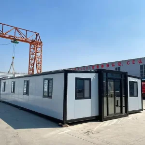 40′ Double Wing Expandable Container House 30 Min Rapid Assembly Granny Living Room Bedroom