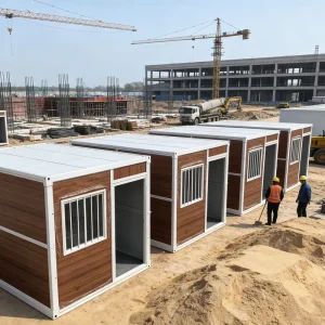 40 Feet Z Folding Eco friendly Container House With Wheels For Living Rooms